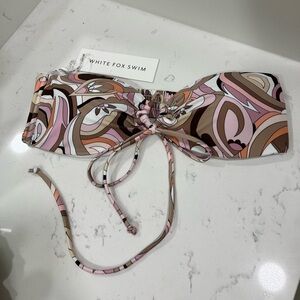 NWT White Fox Swim Summer Sea Bikini Top - Geo Print- XL